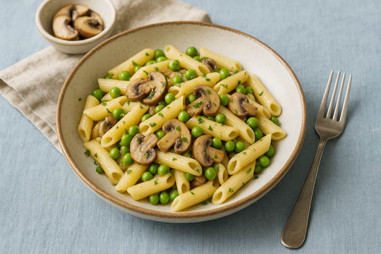 Pasta Funghi e Piselli