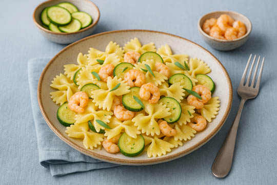 Pasta con Zucchine e Gamberetti