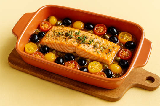 Salmone alla Mediterranea